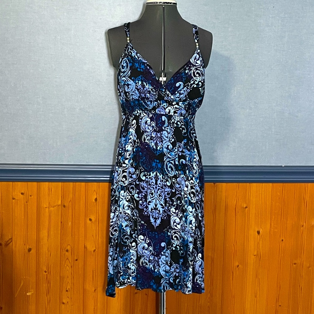 Allison Brittney Blue Ruched Mini Sundress